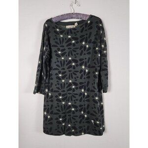 Field Flower Womens Green & Black Patterned Tunic Dress Size Small